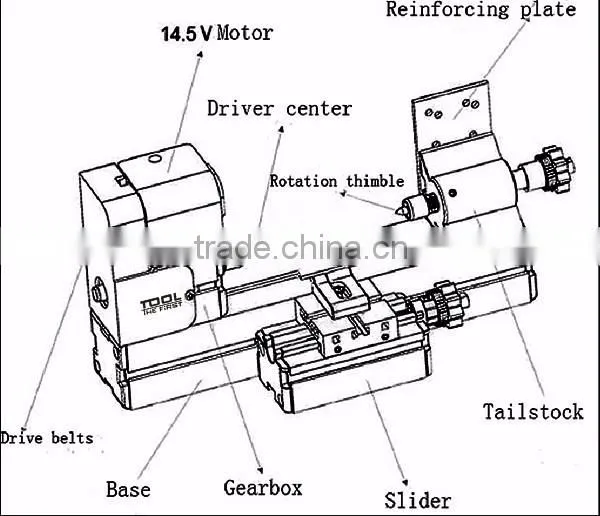 24 watts motor Mini Metal Wood-turning Machine for hobby modelmaking