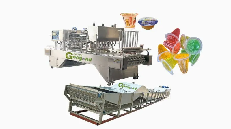 Factory Assorted Fruit Cup Packed Pudding Cup Filling Sealing Packing Making Machine Jelly Processing Plant Production Line