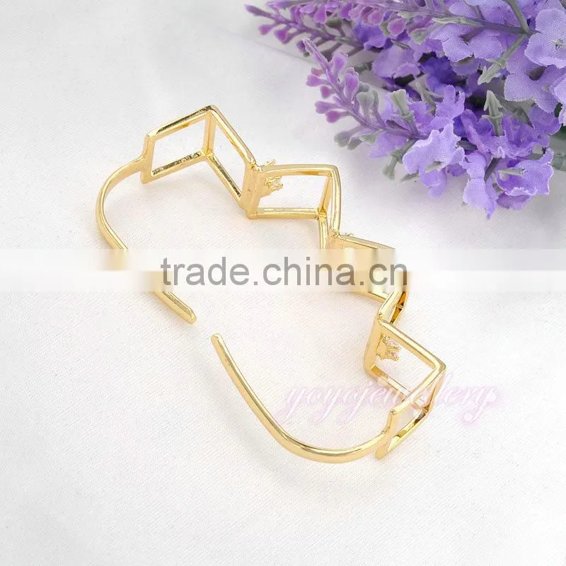 Elegant semi precious stone yellow gold bracelet hand bracelet