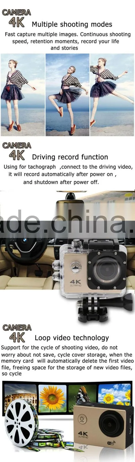 Gift Promotional Wifi 4K Video Sports Camera Brand New Wifi 4K Sports Camera
