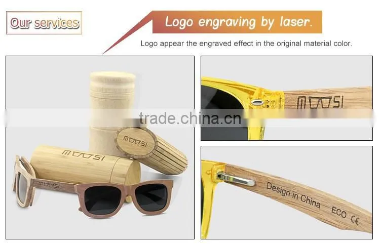 Custom polarized wooden sunglasses cheap wooden sunglasses mirror/revo lens