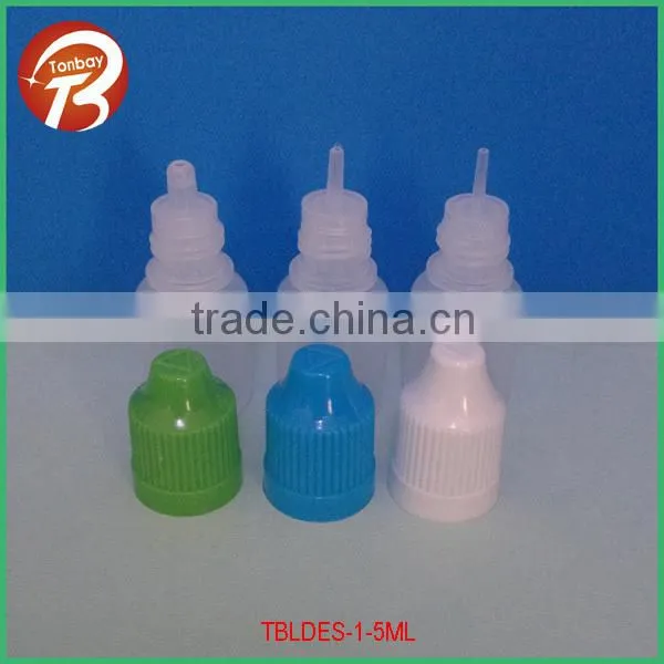 15ml LDPE plastic bottles with drip tips & childsafety caps