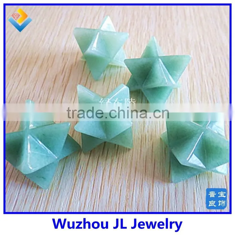 wholesale polished natural crystal quartz stone merkaba star pendant