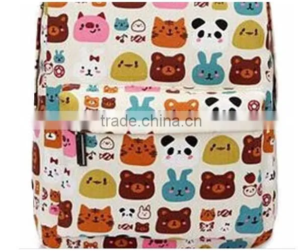 Hippie Facebook Canvas Backpacks Student School Bag Cartoon mc Print Rucksack Outdoor Travel Pack Graffit