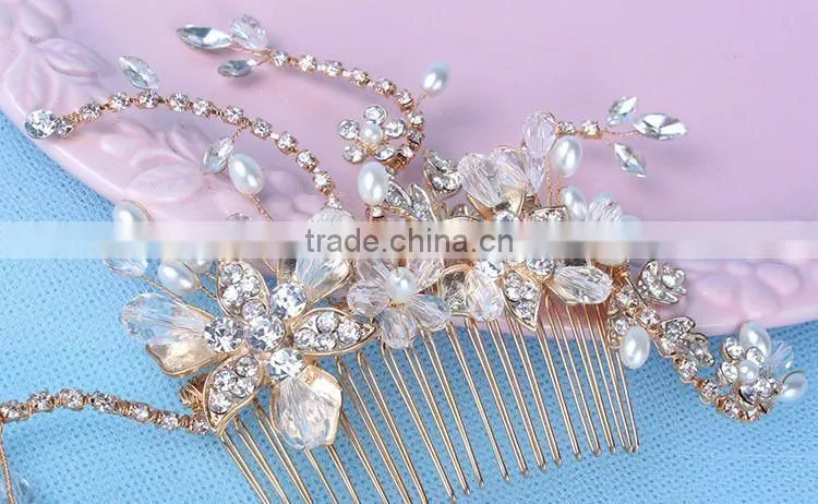 New 2015 Hair Jewelry Wedding Bridal Hair Accessories Hair Sticks Rhinestone Flower Hairpins