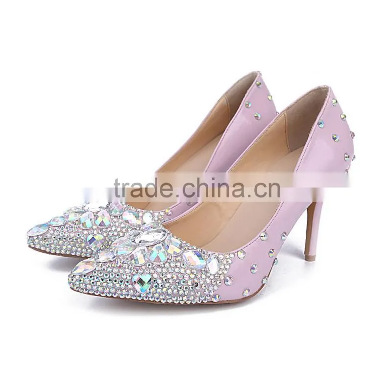 2015 New Arrival High Heel Shoes, Luxury Design Ladies Diamond Crystal Dress Footwear, Party Prom Bridal Wedding Shoes