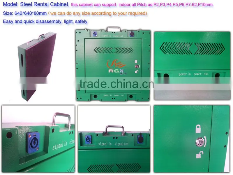 RGX P6 indoor full color led screen display panel, p6 rental led cabinet