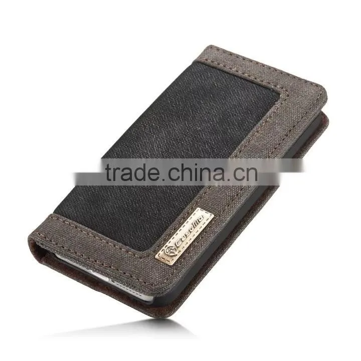 Caseme Jean series waterproof woven fabrics case for iphone SE/5/5S With inner card slot holder wallet flip case for iphone se