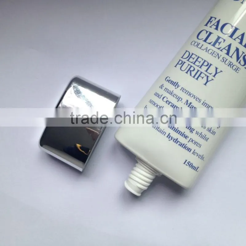 luxurious PE cosmetic plastic tube tubes , oval shape with flip top cap for shampoo