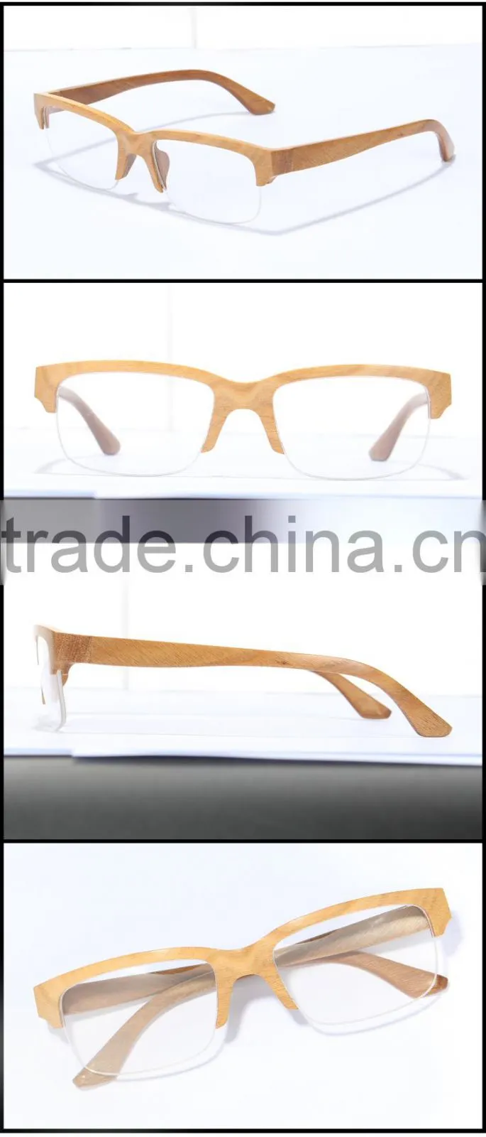 2015 Wood half Frame Glasses Fashionable Wood Optical Frames FW951