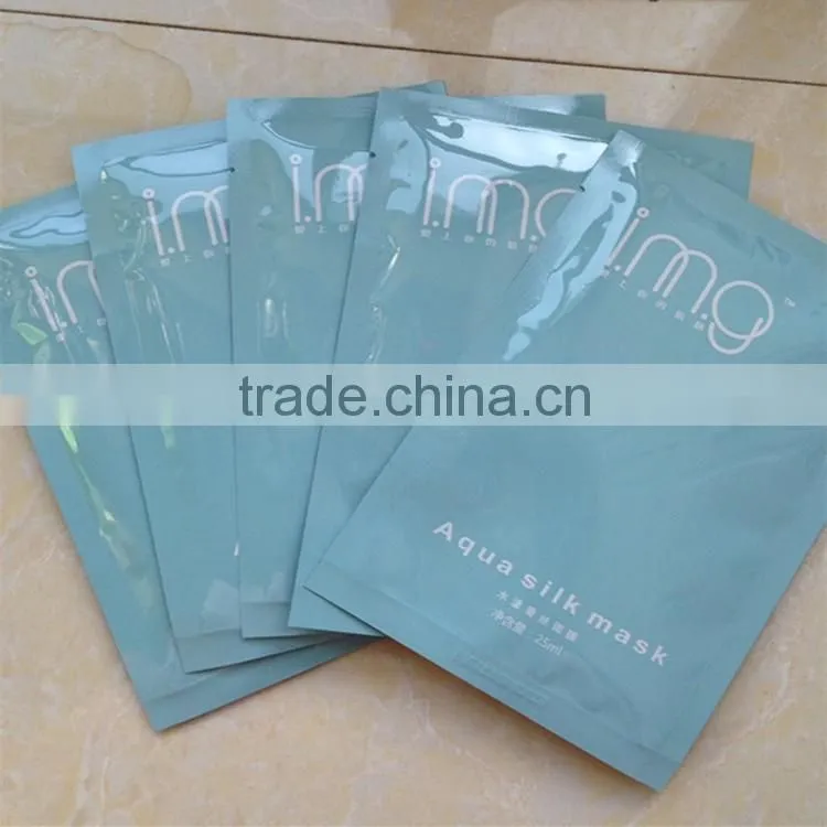 Gravure Pringing Heat Seal Facial Mask Bag/Three Sides Sealed Aluminum Foil Bag For Facial Mask Packaging
