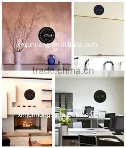 Round LED Digital Wall Clock with Circling Led Display/Radio Control Function Available for Germany and Netherland
