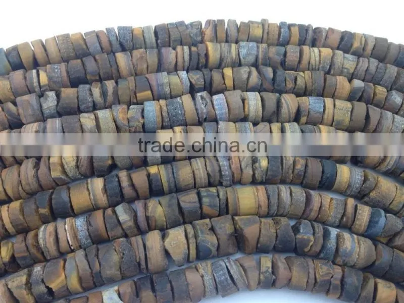 NO PS!!Factory Price Natural Stone Coins Rough Yellow Tiger Eye Stone Loose Beads
