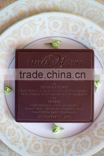 Chocolate Menus card for wedding