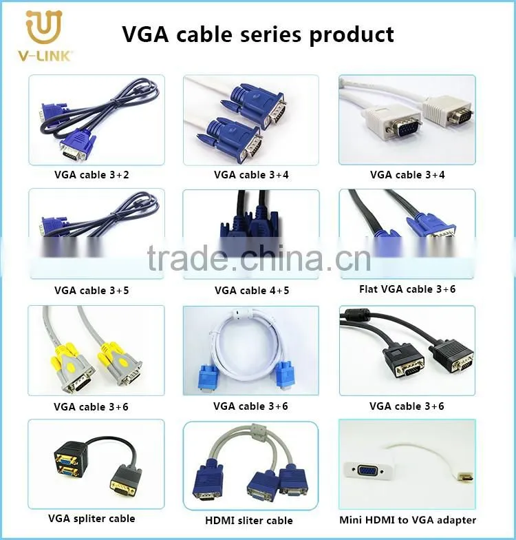 Factory customized 1.5m/5ft hdmi to av adapter cable for computer/monitor/projector/home theater