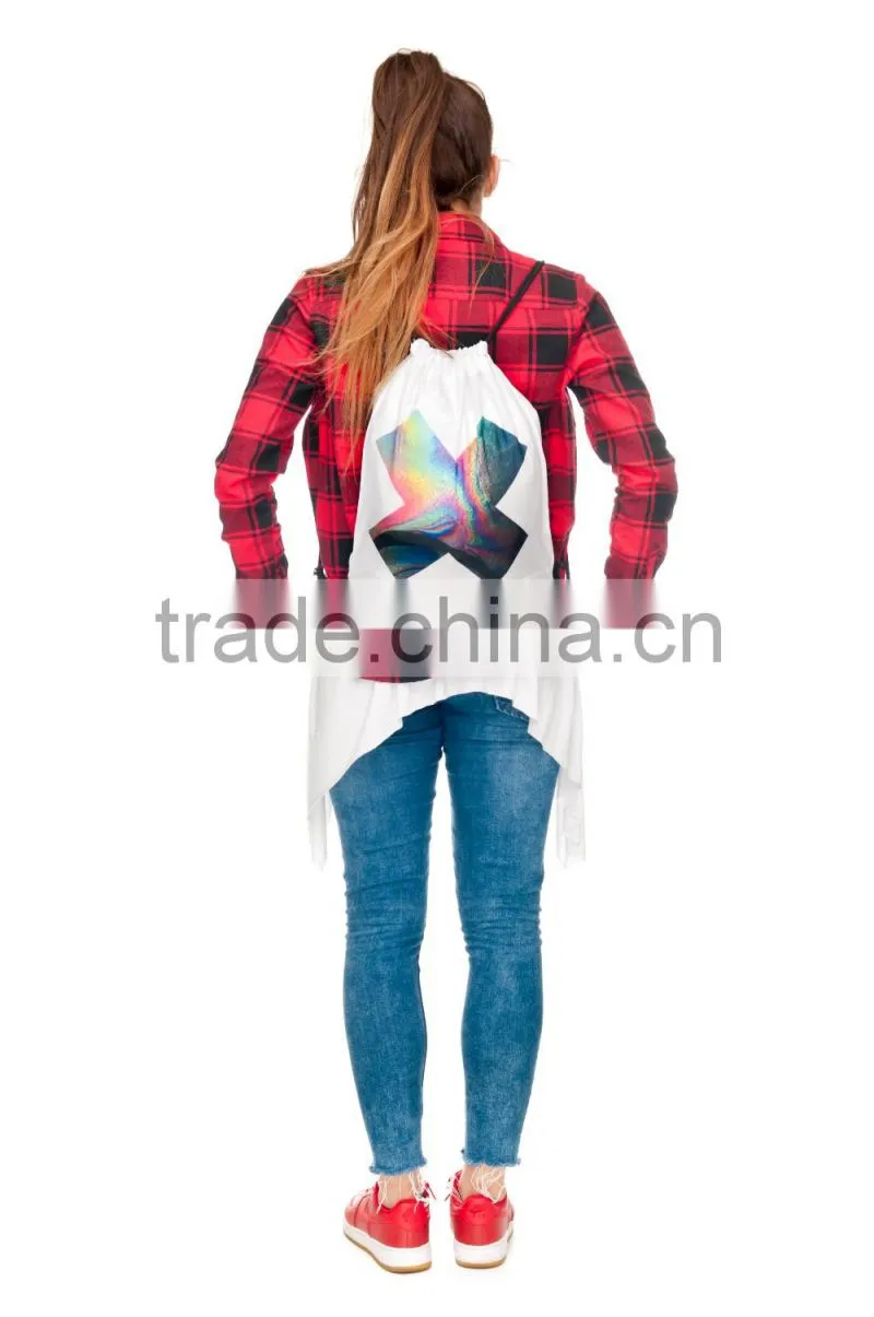 Brand New Hot Sale Custom 3D Print X Promotion Kids Drawstring Backpack Wholesale