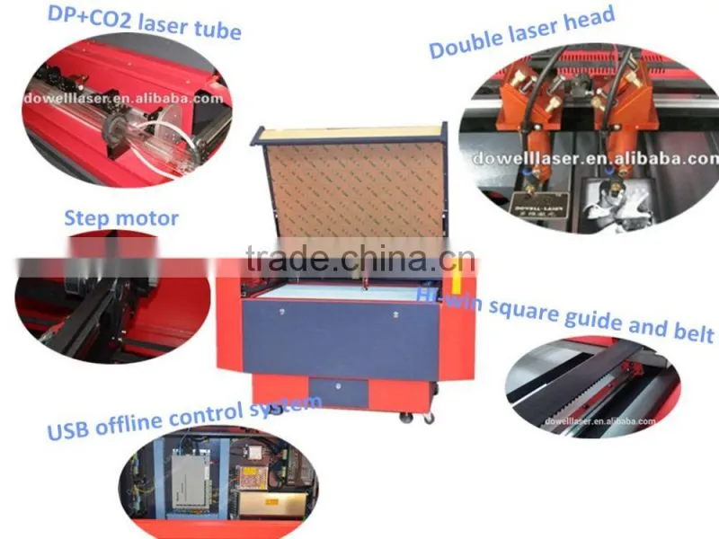 DW Multi-functional laser engraving machine with CE FDA certification/Dual laser heads Laser cutting and engraving machine