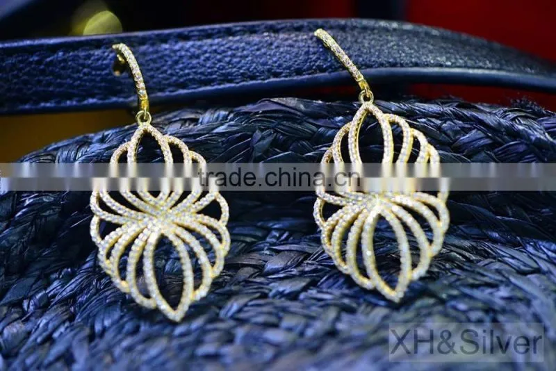 Cheap price for sale crystal bridal 925 silver chandelier earrings