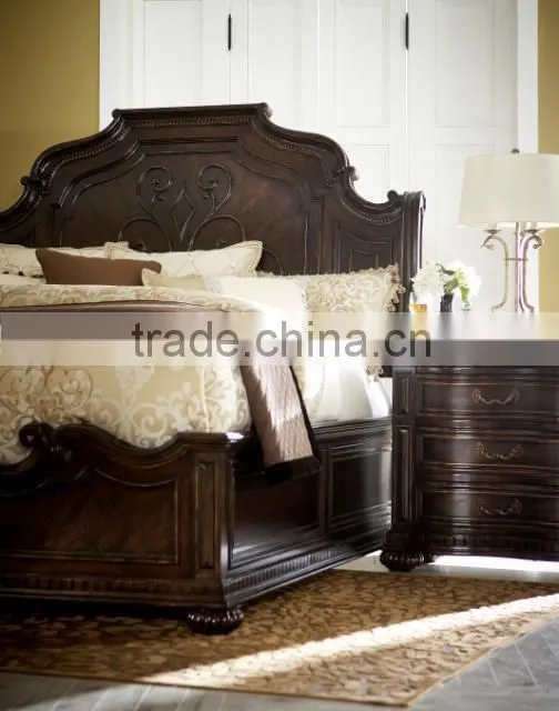La Bella Vita King Scroll Bed / American country style solid wood bed AS-B41
