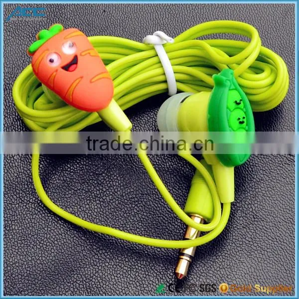 3D PVC Cute Carton Earphone For Kids