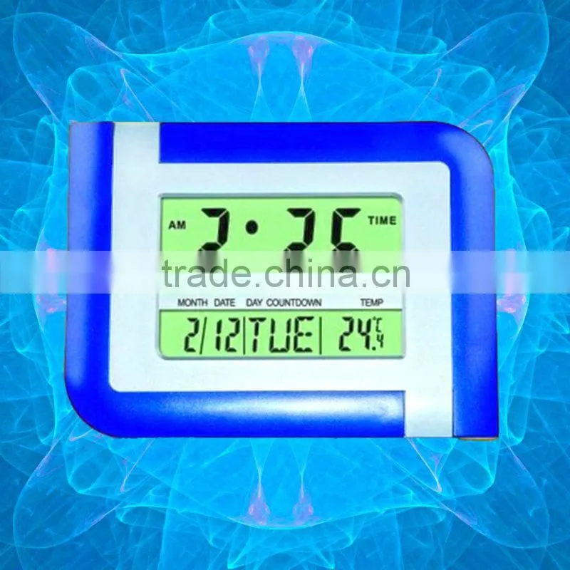 Manufacturer supply Multi-function Calendar wall clock,Double screen weather clock