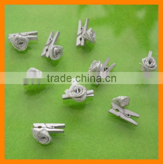 25mm Wooden Butterfly Clip Decoration
