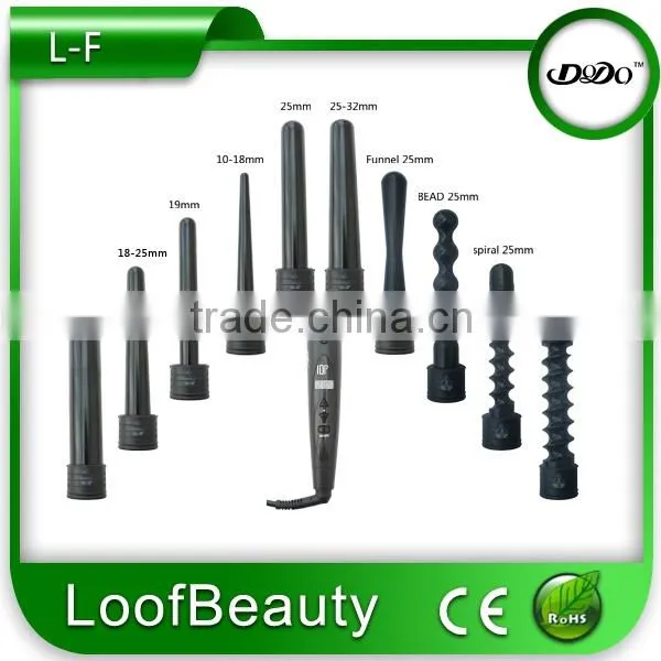 Factory OEM Professional LCD display digital hair wand curling iron