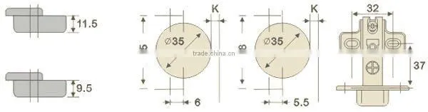 9803 Jieyang One Way Iron FGV Hinge