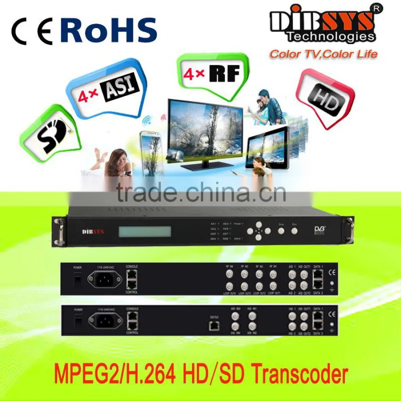 DIBSYS ENC3581 Up to 8 channels SD mpeg4 to mpeg2 transcoder IPTV H.264 transcoder