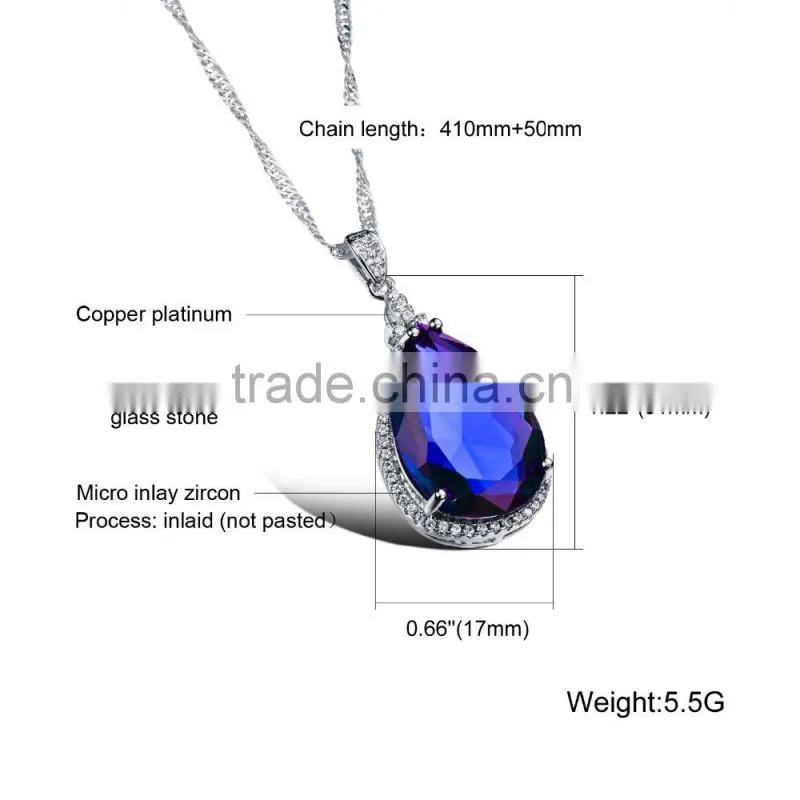 2016 fashion style chain wide stone elegant necklace designs for ladies suit