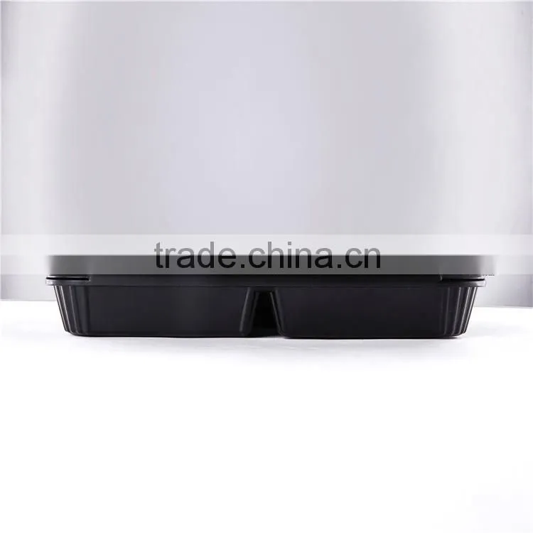 KW3-1102 Food-grade and rectangular disposable clear plastic divided food serving tray (264*204*46mm), OEM orders are welcome