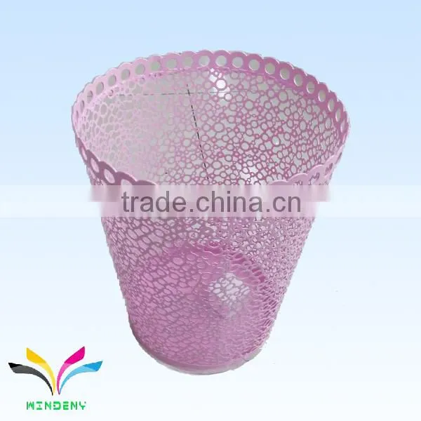Wire material floor stand purple medical paper waste bin
