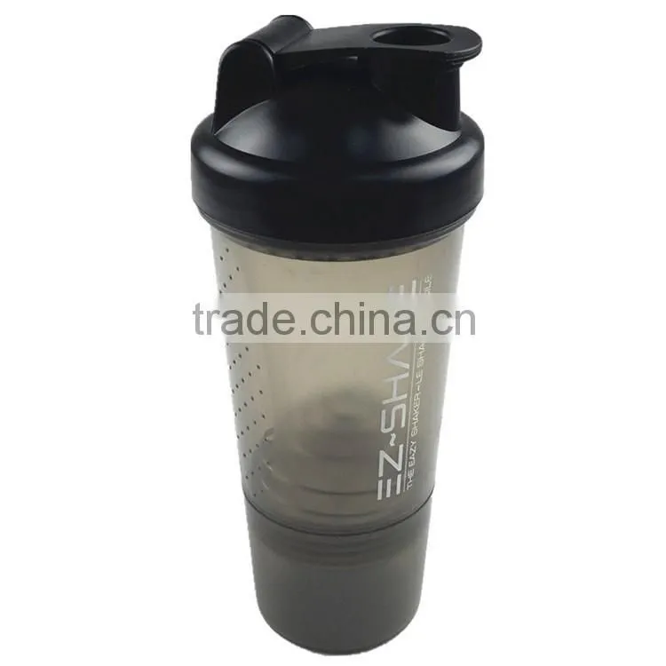 500ML BPA free Protein Fitness Shaker Bottle with Storage