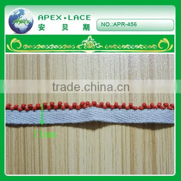 APR-456 high quality non-slip wholesale cotton bead webbing
