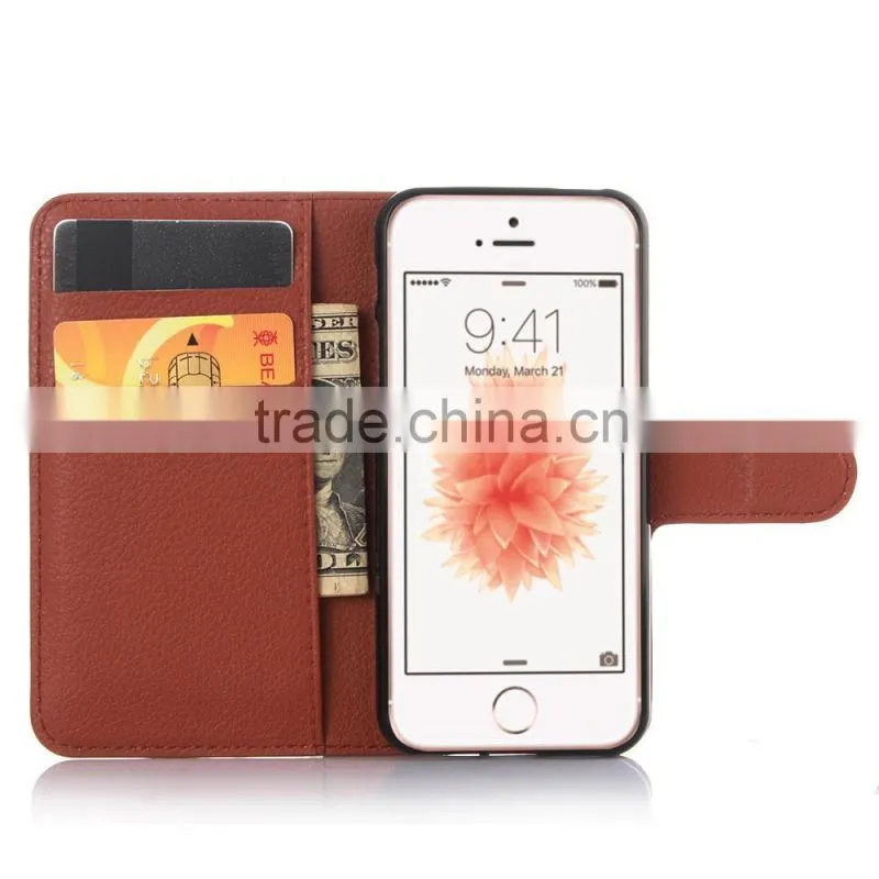 Mobile Phone Leather Case Flip Cover Wallet Leather Case For Iphone SE