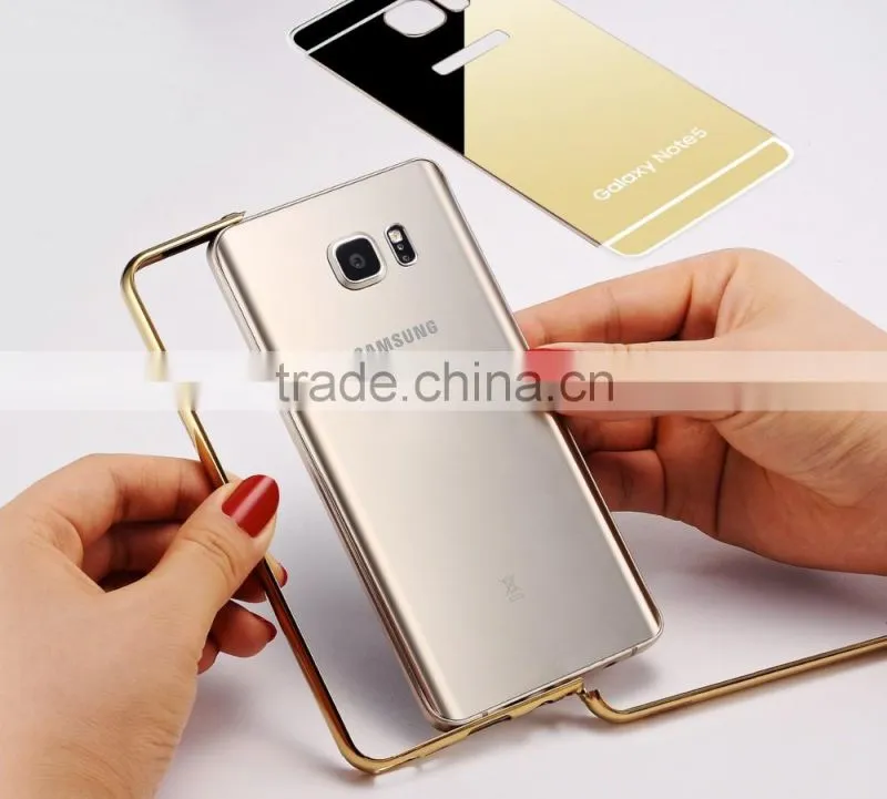 High Quality Aluminum Mirror Bumper Cell Phone Case For Samsung Galaxy Note 5 Mirror Case