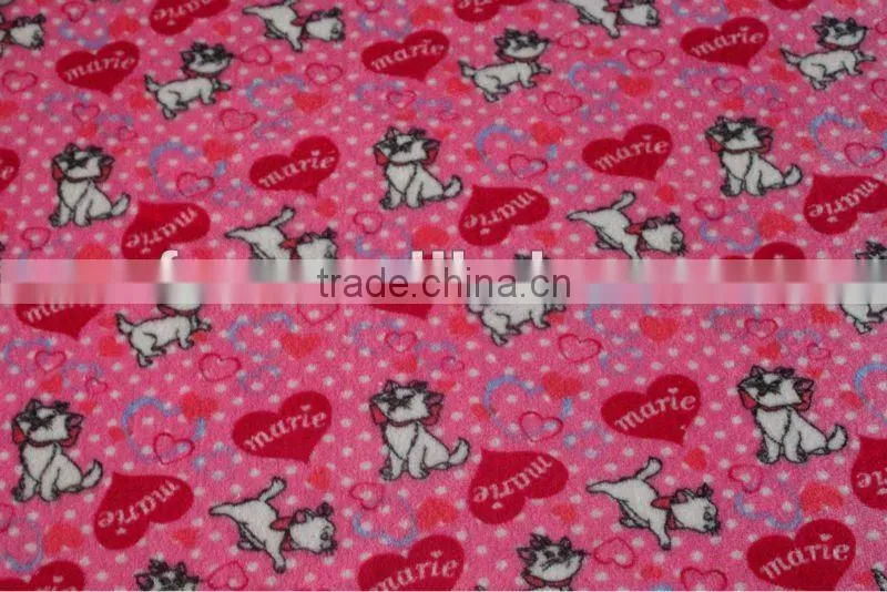 rabbit print coral fleece fabric