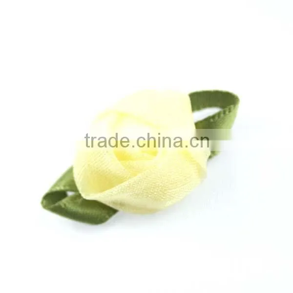 Satin leaf chiffon ribbon rose