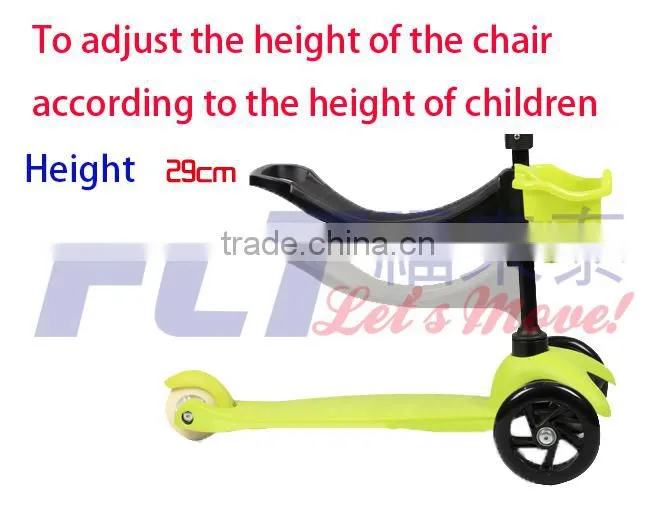 3 wheeled 3 in 1 O-bar mini kick scooter with seat direct from factory