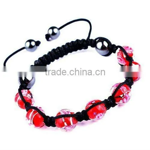 Glass ball shamballa bracelet jewelry