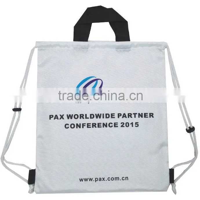 Hot sale nylon drawstring backpacks,black backpack bag,shool bag