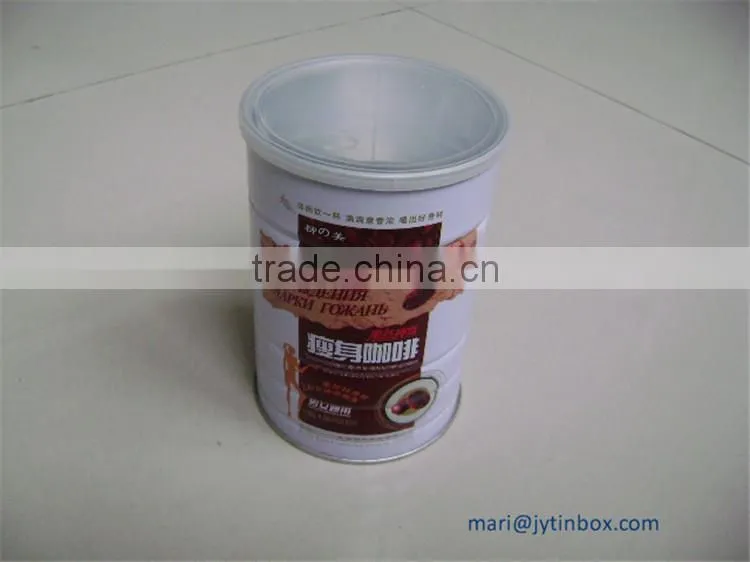 Food grade and custom round tin for coffee