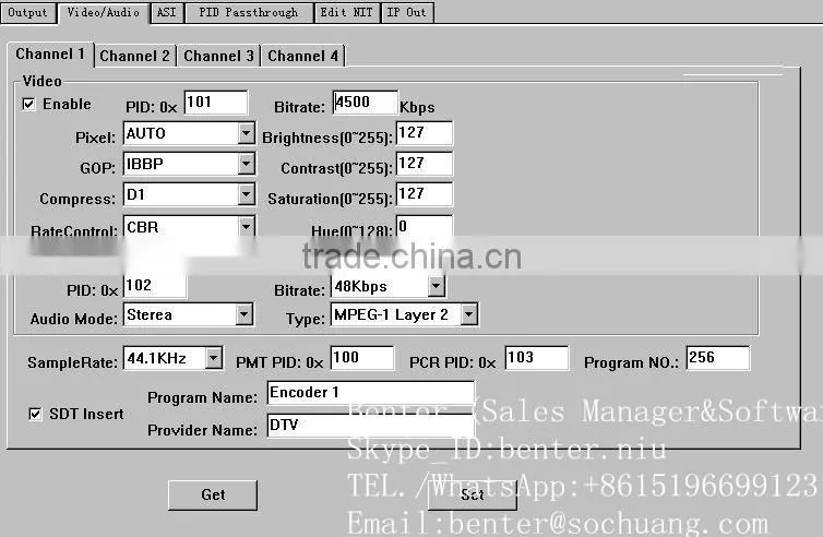MPEG-2 4IN1 SD SDI ts ip video encoder (Embedded audio,4SDI in,ASI+IP/UDP out)