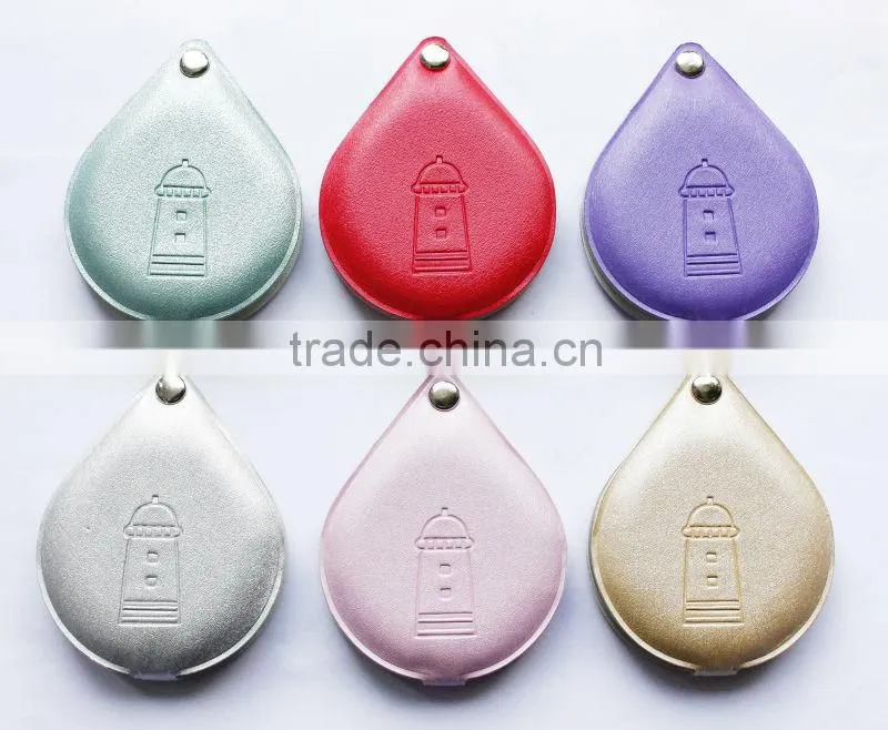 2015 newly lighthouse embossed leather souvenir pocket mirror,ME301-F