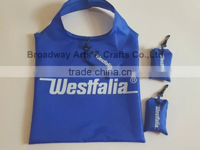 customize new design 190T 210D polyester folding shopping bag