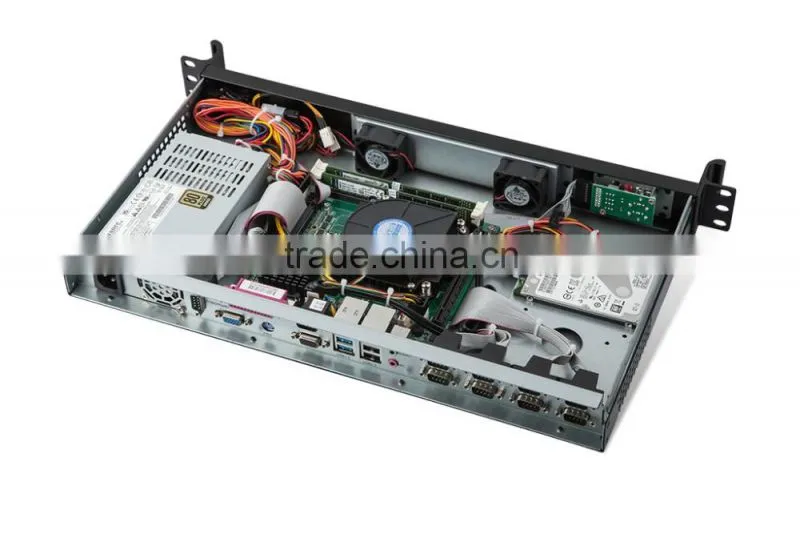 1U 19 inch standard industrial embedded chassis with Intel qual core i7-4790T 2.5G 2G/32G SSD,250 watts turbine cooling