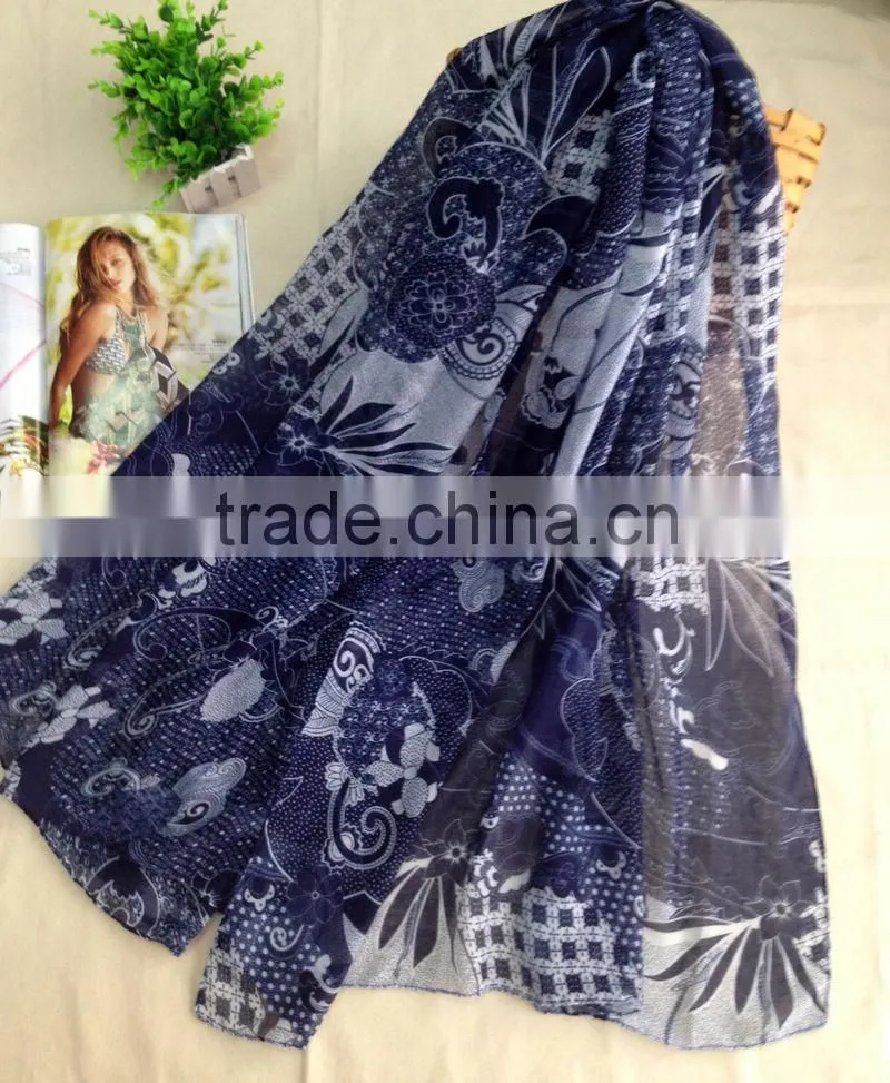 Custom design top quality digital printing fashion silk scarf