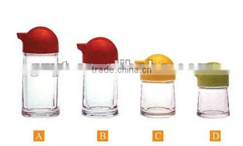 Squeeze sauce colored plastic condiment bottle
