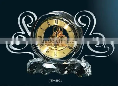 crystal table clock for souvenir gifts