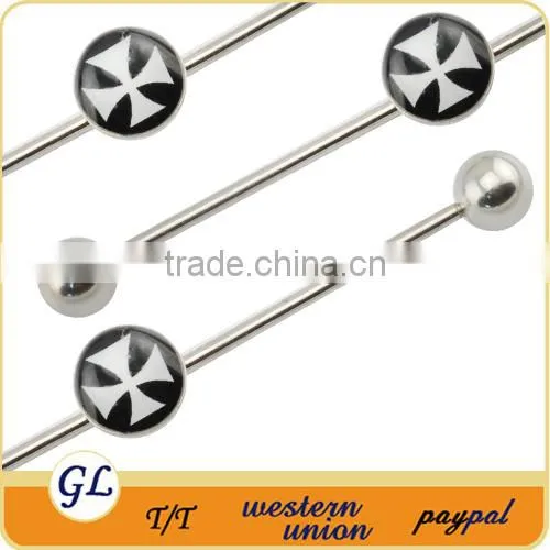 BA01074 steel cool industrial body piercing , cross industrial ear body piercing